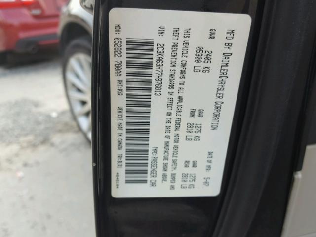 2C3KA63H77H876813 - 2007 CHRYSLER 300C BLACK photo 10