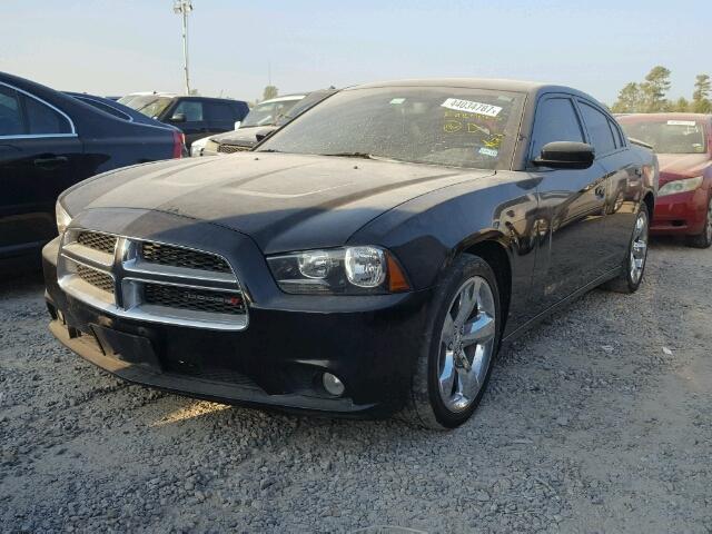 2C3CDXHG7EH144745 - 2014 DODGE CHARGER SX BLACK photo 2