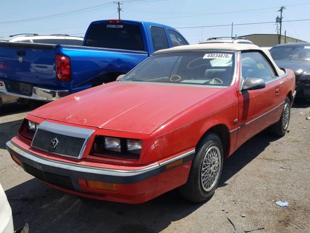 1C3XU4539NF161551 - 1992 CHRYSLER LEBARON RED photo 2