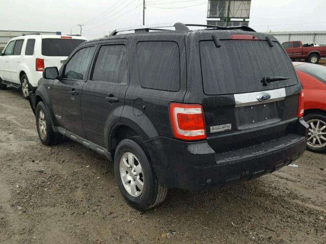 1FMCU04158KB79488 - 2008 FORD ESCAPE BLACK photo 3