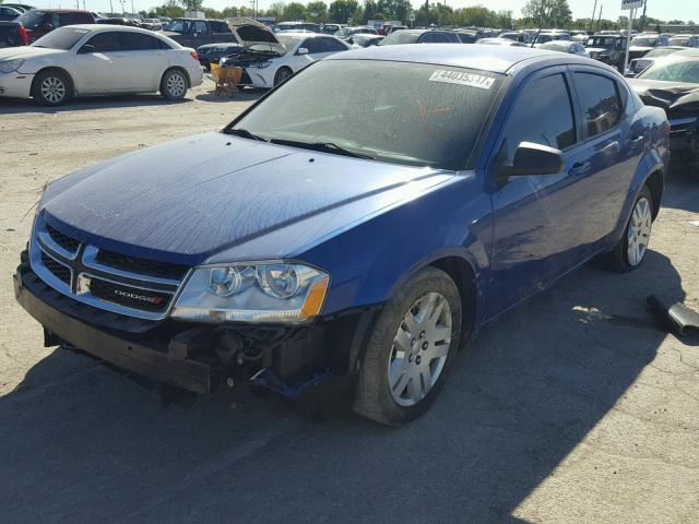 1C3CDZAB3DN730987 - 2013 DODGE AVENGER BLUE photo 2