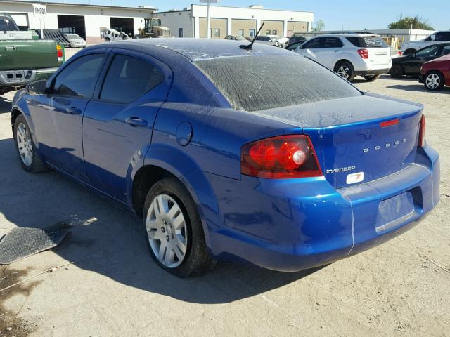 1C3CDZAB3DN730987 - 2013 DODGE AVENGER BLUE photo 3