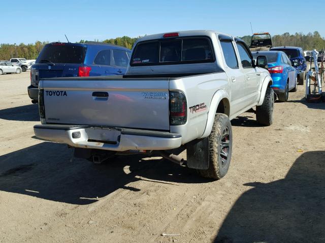 5TEGN92N34Z412593 - 2004 TOYOTA TACOMA DOU SILVER photo 4