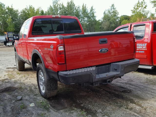 1FTWX31Y38ED49650 - 2008 FORD F350 SRW S RED photo 3