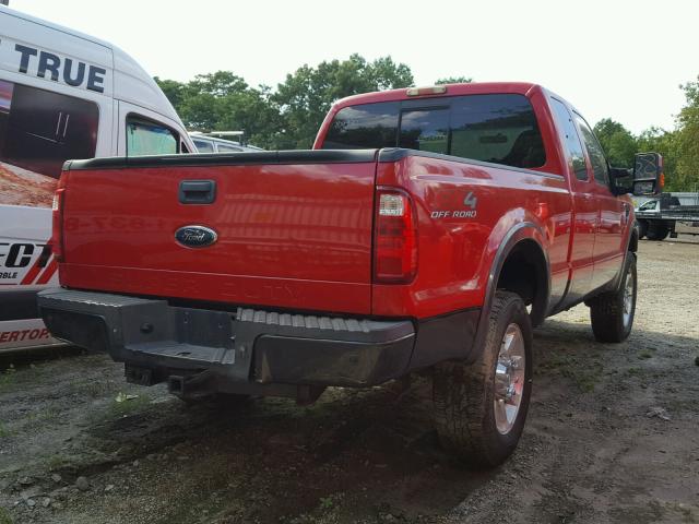 1FTWX31Y38ED49650 - 2008 FORD F350 SRW S RED photo 4