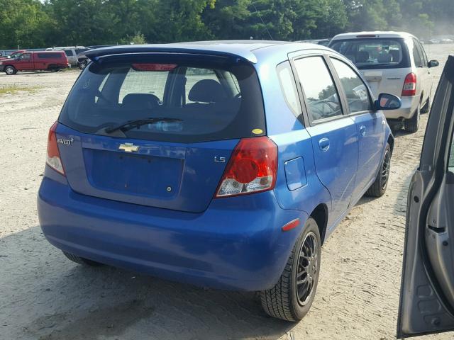 KL1TD66677B695437 - 2007 CHEVROLET AVEO BASE Көк фото 4