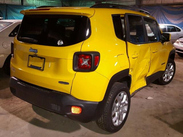 ZACCJBBT8GPC55349 - 2016 JEEP RENEGADE L YELLOW photo 4