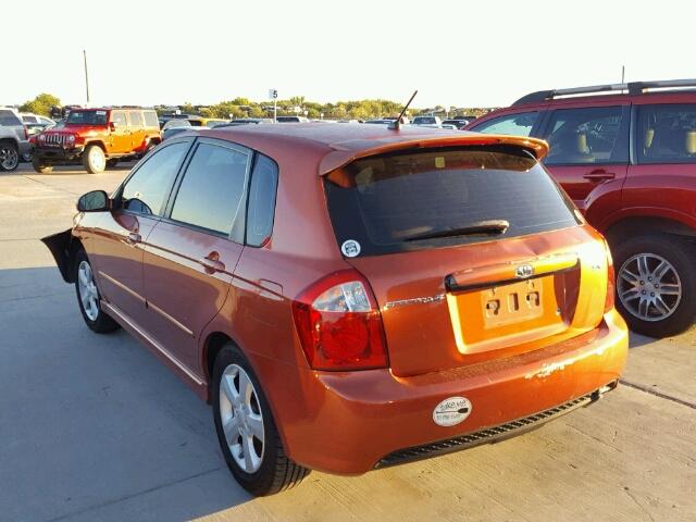 KNAFE241595024589 - 2009 KIA SPECTRA ORANGE photo 3