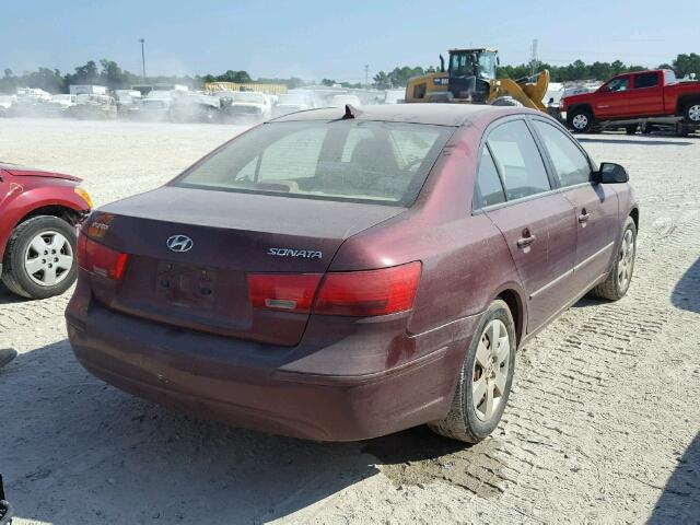 5NPET4AC8AH606700 - 2010 HYUNDAI SONATA GLS MAROON photo 4