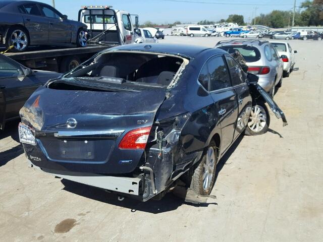 3N1AB7AP4EY285806 - 2014 NISSAN SENTRA S BLUE photo 4