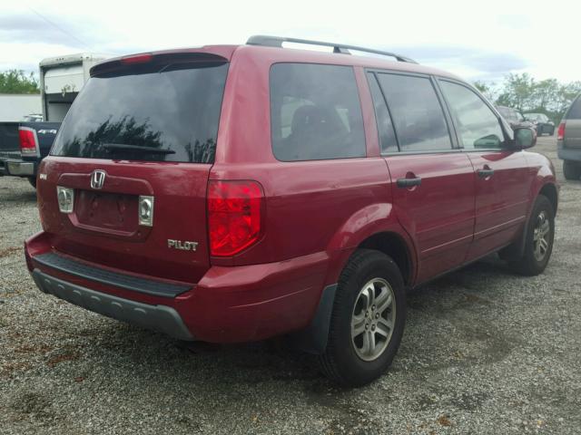 5FNYF18665B011495 - 2005 HONDA PILOT RED photo 4