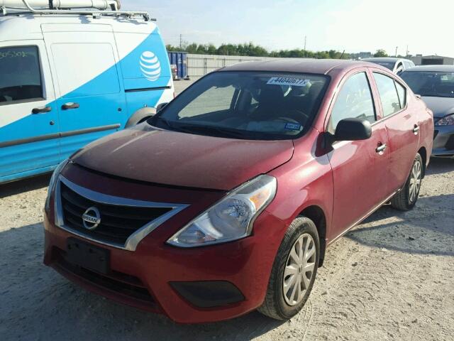 3N1CN7AP7FL906244 - 2015 NISSAN VERSA S RED photo 2