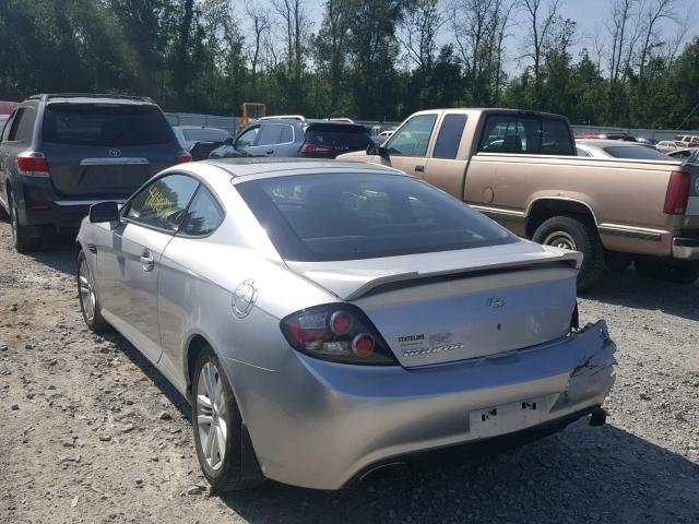 KMHHM66D28U292304 - 2008 HYUNDAI TIBURON GS SILVER photo 3