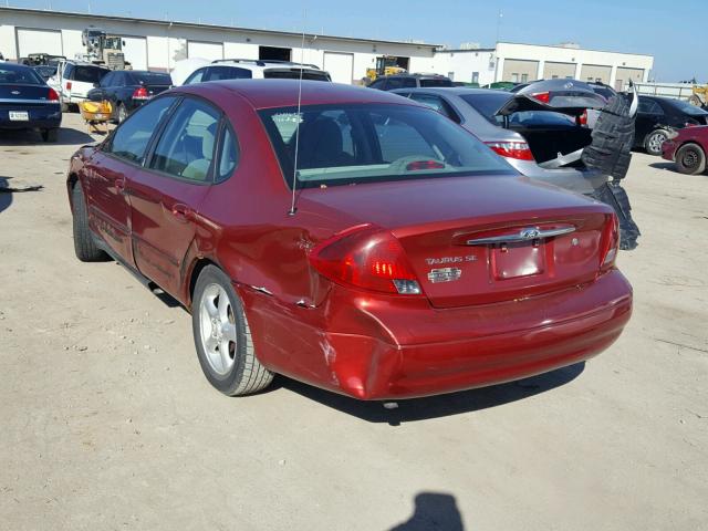 1FAFP5520YA185403 - 2000 FORD TAURUS SES RED photo 3