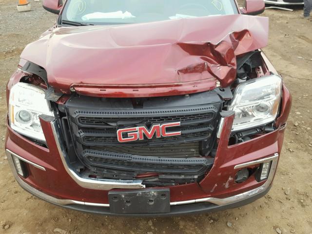 2GKFLTEK5G6200276 - 2016 GMC TERRAIN SL MAROON photo 7