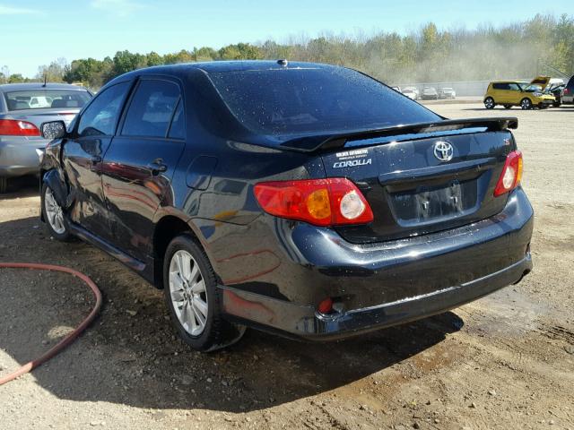 2T1BU40E69C174786 - 2009 TOYOTA COROLLA BLACK photo 3