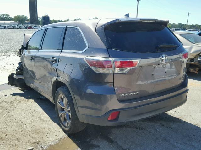 5TDZKRFH5FS117680 - 2015 TOYOTA HIGHLANDER SILVER photo 3