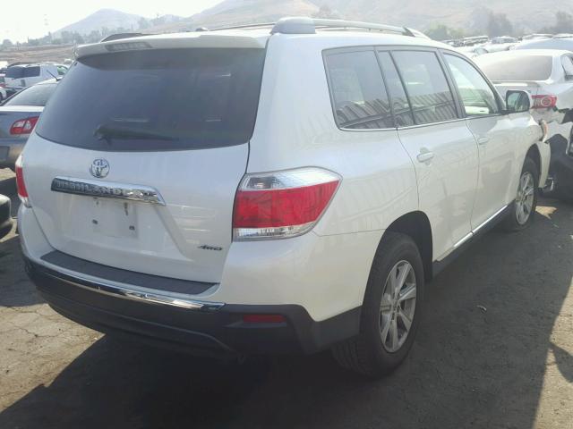 5TDBK3EH3CS105989 - 2012 TOYOTA HIGHLANDER WHITE photo 4