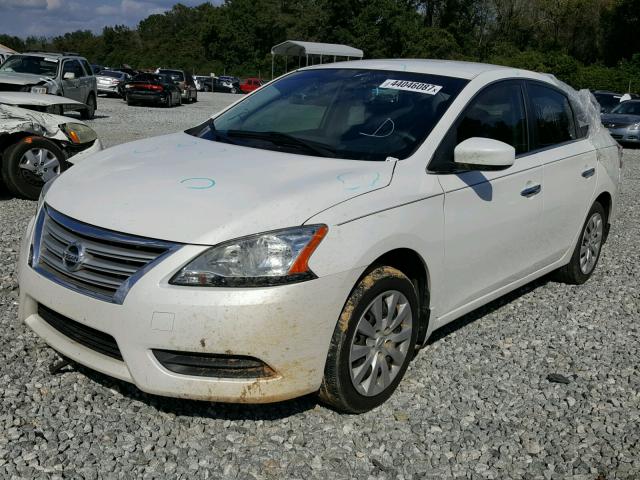 3N1AB7APXDL779356 - 2013 NISSAN SENTRA S WHITE photo 2