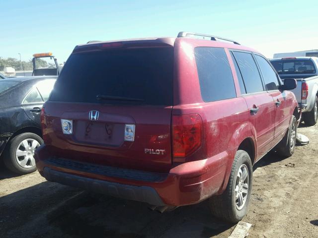 2HKYF18433H547382 - 2003 HONDA PILOT EX BURGUNDY photo 4