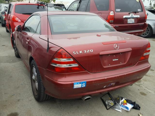 WDBKK65F34F300250 - 2004 MERCEDES-BENZ SLK 320 RED photo 3