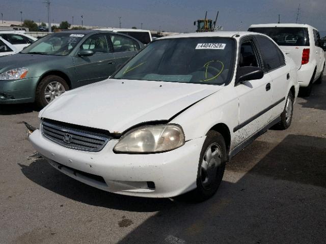 1HGEN164XXL000136 - 1999 HONDA CIVIC GX WHITE photo 2