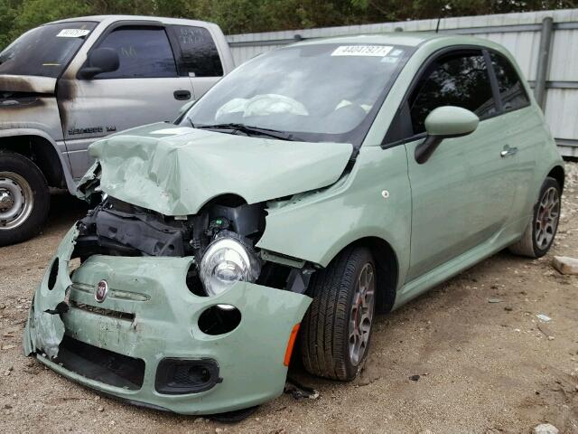 3C3CFFBR8DT598622 - 2013 FIAT 500 SPORT GREEN photo 2