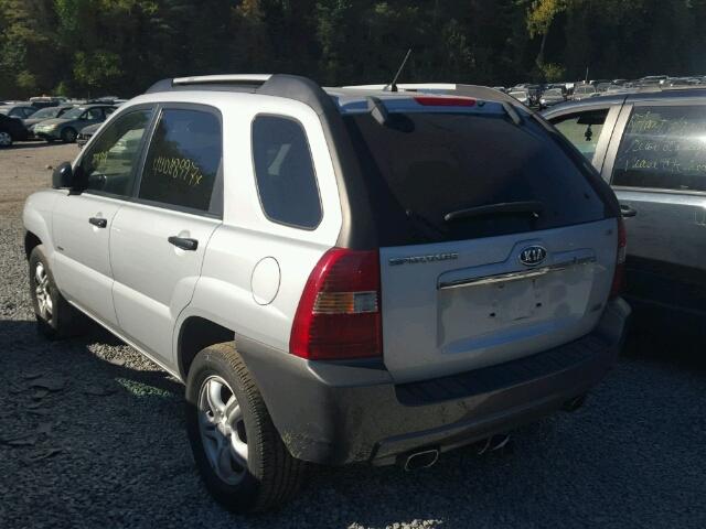 KNDJE723687456237 - 2008 KIA SPORTAGE E SILVER photo 3