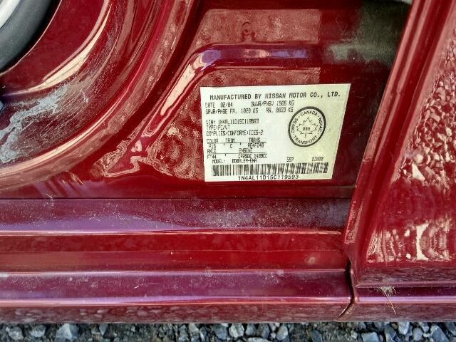 1N4AL11D15C119593 - 2005 NISSAN ALTIMA S MAROON photo 10