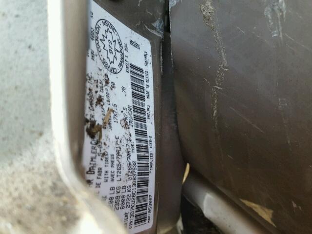 3D7KU28C13G837532 - 2003 DODGE RAM 2500 S GOLD photo 10