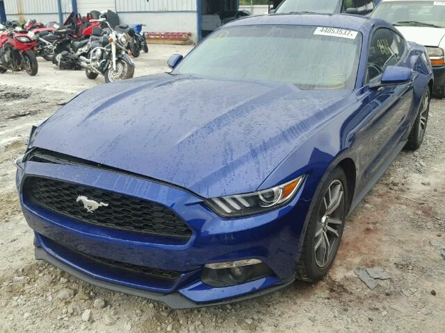 1FA6P8TH7G5264468 - 2016 FORD MUSTANG BLUE photo 2