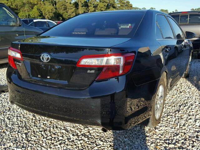 4T4BF1FKXDR278037 - 2013 TOYOTA CAMRY L BLACK photo 4