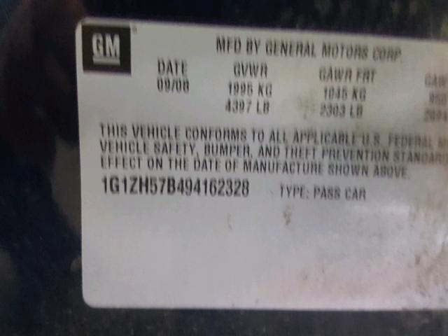 1G1ZH57B494162328 - 2009 CHEVROLET MALIBU 1LT BLUE photo 10