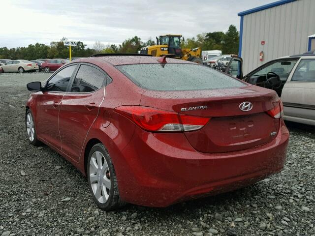 5NPDH4AE2DH290620 - 2013 HYUNDAI ELANTRA GL RED photo 3