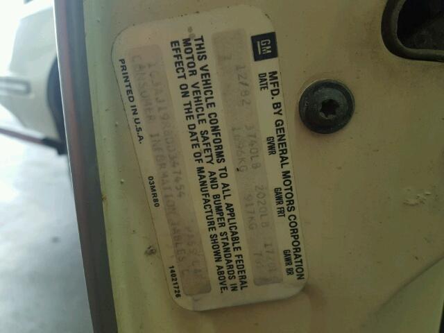 1G3AJ19R8DD347454 - 1983 OLDSMOBILE CUTLASS CI TAN photo 10