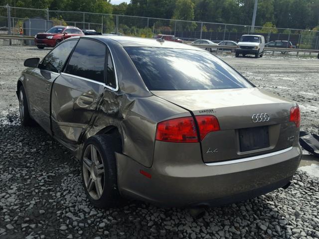 WAUDF78EX7A072981 - 2007 AUDI A4 2.0T QU GOLD photo 3