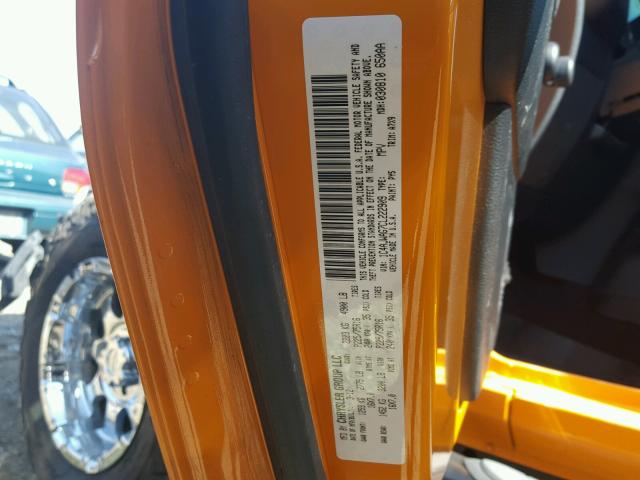 1C4AJWAG7CL222909 - 2012 JEEP WRANGLER S 黄色 照片 10