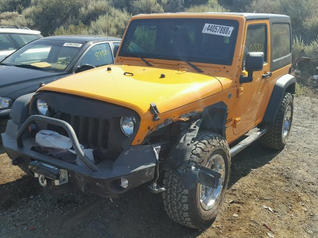 1C4AJWAG7CL222909 - 2012 JEEP WRANGLER S 黄色 照片 2