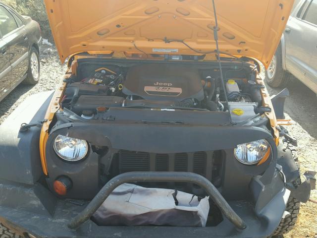 1C4AJWAG7CL222909 - 2012 JEEP WRANGLER S 黄色 照片 7