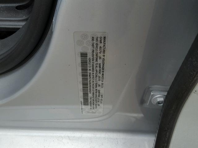 3VW2K7AJXCM306429 - 2012 VOLKSWAGEN JETTA BASE 银色 照片 10