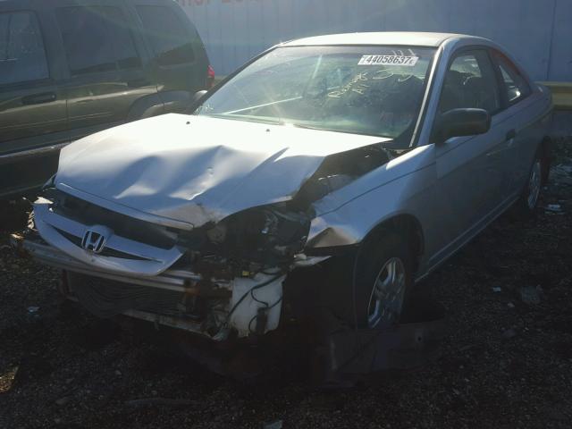 1HGEM21591L047450 - 2001 HONDA CIVIC LX SILVER photo 2