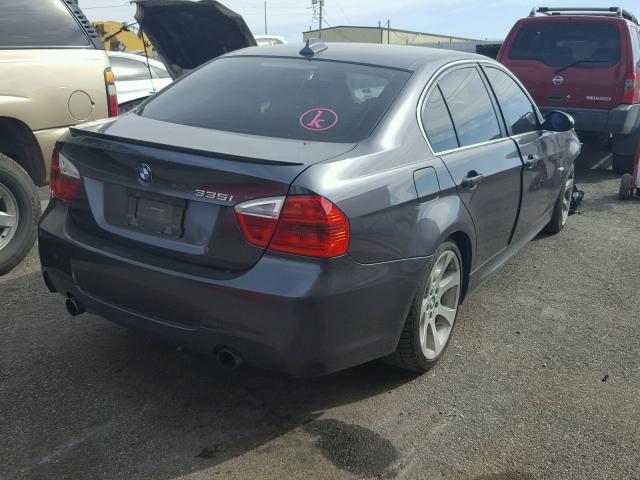 WBAVB73508KY65127 - 2008 BMW 335 I GRAY photo 4