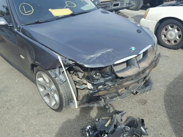 WBAVB73508KY65127 - 2008 BMW 335 I GRAY photo 9