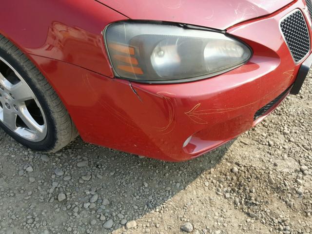 2G2WC55C381117190 - 2008 PONTIAC GRAND PRIX RED photo 9