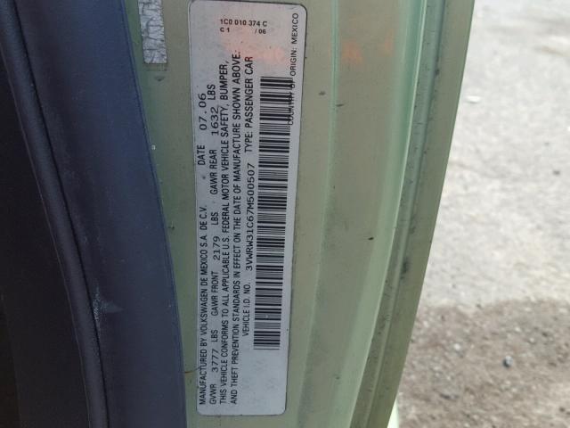 3VWRW31C67M500507 - 2007 VOLKSWAGEN NEW BEETLE 绿色 照片 10