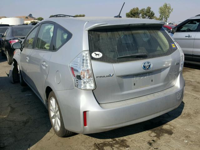 JTDZN3EUXE3309969 - 2014 TOYOTA PRIUS V SILVER photo 3