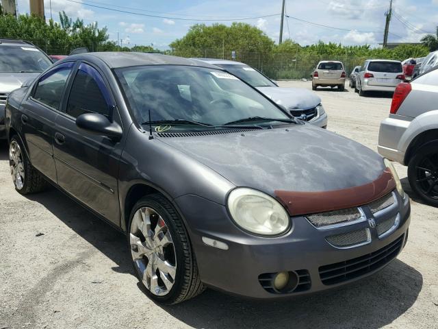 1B3ES56C44D570422 - 2004 DODGE NEON SXT GRAY photo 1