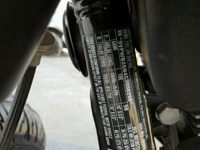 5VPWB36N4C3008258 - 2012 VICTORY MOTORCYCLES HIGH-BALL Schwarz Foto 10