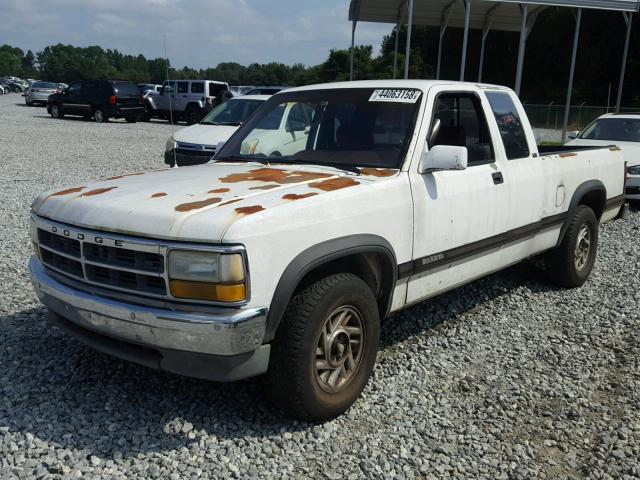 1B7FL23X3PS191093 - 1993 DODGE DAKOTA WHITE photo 2