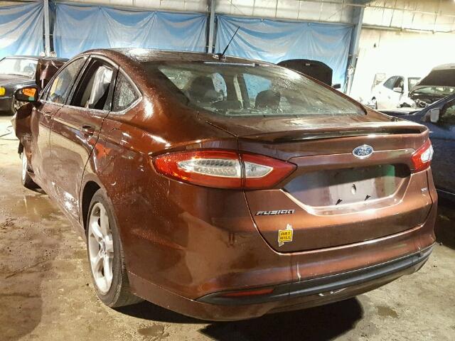 3FA6P0H75FR190870 - 2015 FORD FUSION SE MAROON photo 3